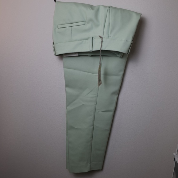 Slim Ankle Mint Green Trousers – Stretch Mid-Rise Size 6R (NWT) - Picture 1 of 5